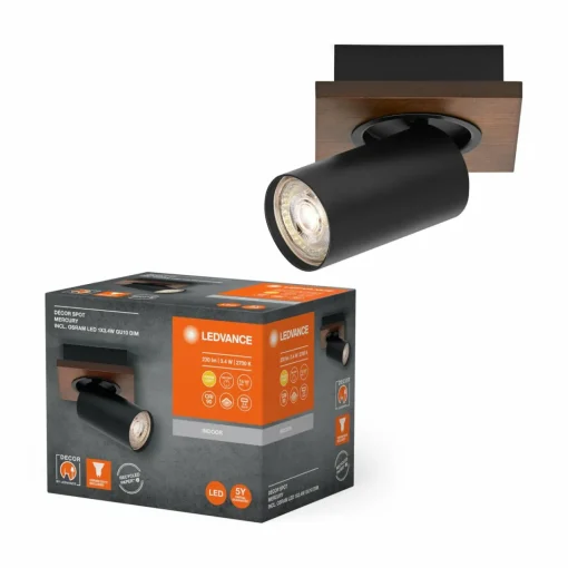 LEDVANCE Spot mural LED Mercury GU10, bois/noir| Spots Et Projecteurs Led|Spots