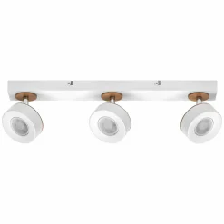 LEDVANCE Spot pour plafond LED Pluto, acier, bois, 3 lampes, blanc| Spots Et Projecteurs Led|Spots