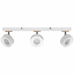 LEDVANCE Spot pour plafond LED Pluto, acier, bois, 3 lampes, blanc| Spots Et Projecteurs Led|Spots