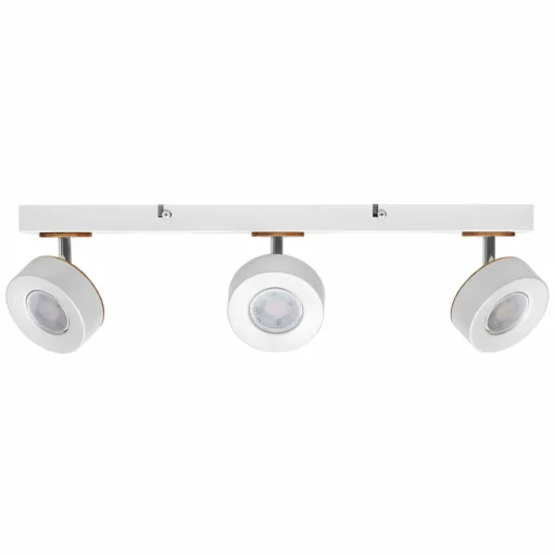 LEDVANCE Spot pour plafond LED Pluto, acier, bois, 3 lampes, blanc| Spots Et Projecteurs Led|Spots