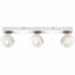LEDVANCE Spot pour plafond LED Pluto, acier, bois, 3 lampes, blanc| Spots Et Projecteurs Led|Spots