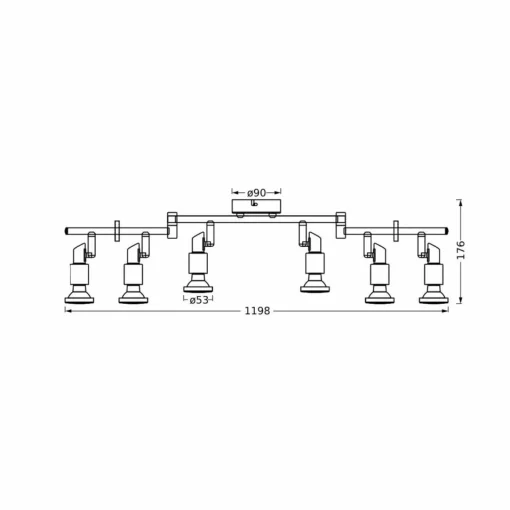 LEDVANCE Spot pour plafond LED GU10, à 6 lampes, noir| Spots Et Projecteurs Led|Spots