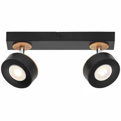 LEDVANCE Spot pour plafond LED Pluto, acier, bois, à 2 lampes, noir| Spots Et Projecteurs Led|Spots