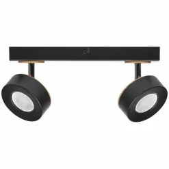 LEDVANCE Spot pour plafond LED Pluto, acier, bois, à 2 lampes, noir| Spots Et Projecteurs Led|Spots