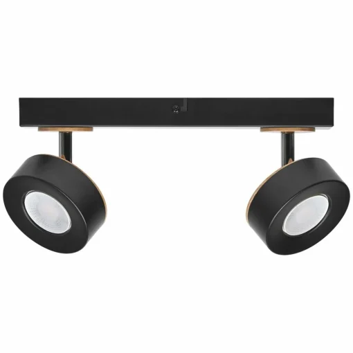 LEDVANCE Spot pour plafond LED Pluto, acier, bois, à 2 lampes, noir| Spots Et Projecteurs Led|Spots