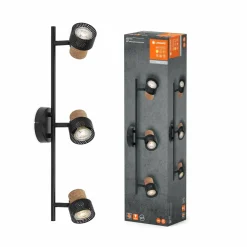 LEDVANCE Spot pour plafond LED Cork, GU10, à 3 lampes, long, noir| Spots Et Projecteurs Led|Spots