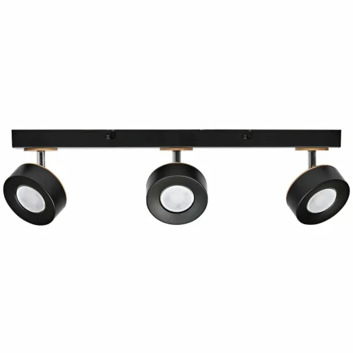 LEDVANCE Spot pour plafond LED Pluto, acier, bois, 3 lampes, noir| Spots Et Projecteurs Led|Spots
