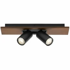 LEDVANCE Spot pour plafond LED Mercury GU10, 2 lampes, bois/noir| Spots Et Projecteurs Led|Spots