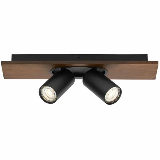 LEDVANCE Spot pour plafond LED Mercury GU10, 2 lampes, bois/noir| Spots Et Projecteurs Led|Spots