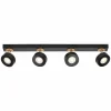 LEDVANCE Spot pour plafond LED Pluto, acier, bois, 4 lampes, noir| Spots Et Projecteurs Led|Spots