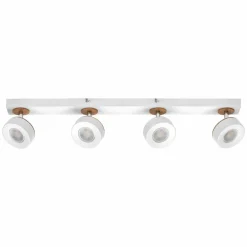 LEDVANCE Spot pour plafond LED Pluto, acier, bois, à 4 lampes, blanc| Spots Et Projecteurs Led|Spots