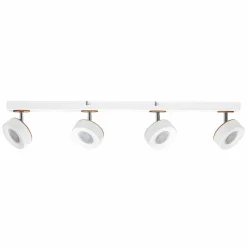 LEDVANCE Spot pour plafond LED Pluto, acier, bois, à 4 lampes, blanc| Spots Et Projecteurs Led|Spots