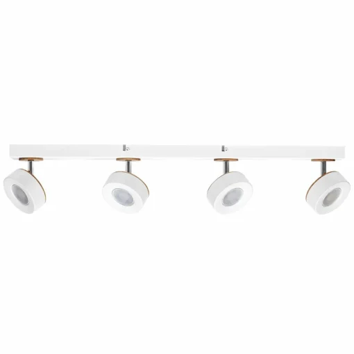 LEDVANCE Spot pour plafond LED Pluto, acier, bois, à 4 lampes, blanc| Spots Et Projecteurs Led|Spots