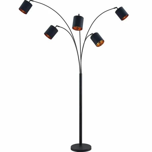 Lindby Abiram lampadaire, noir/doré| Lampadaires Led|Lampadaires