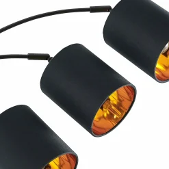 Lindby Abiram lampadaire, noir/doré| Lampadaires Led|Lampadaires