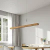 Lindby Alimara suspension LED en bois, bois, longueur 138 cm| Suspensions Led|Suspensions