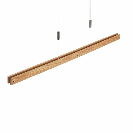 Lindby Alimara suspension LED en bois, bois, longueur 138 cm| Suspensions Led|Suspensions