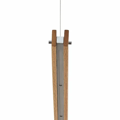 Lindby Alimara suspension LED en bois, bois, longueur 138 cm| Suspensions Led|Suspensions