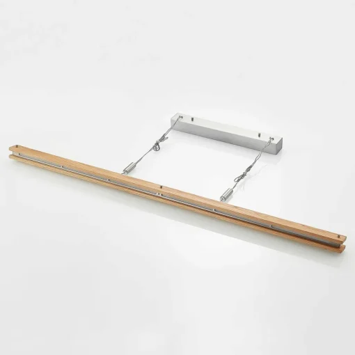 Lindby Alimara suspension LED en bois, bois, longueur 138 cm| Suspensions Led|Suspensions