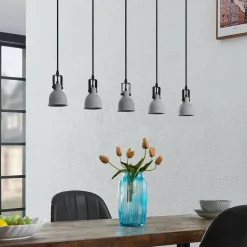 Lindby Amilia suspension, abat-jour béton 5 lampes| Suspensions Led|Suspensions