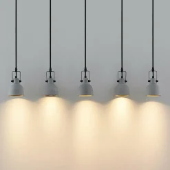 Lindby Amilia suspension, abat-jour béton 5 lampes| Suspensions Led|Suspensions