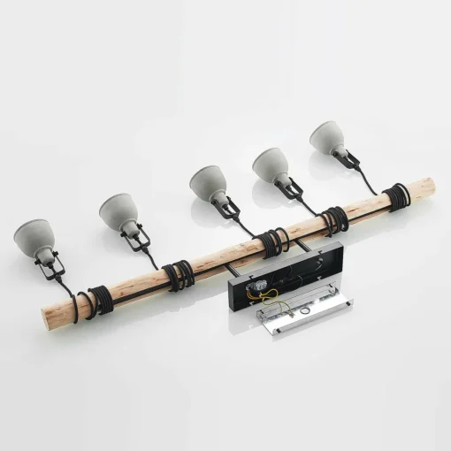 Lindby Amilia suspension, abat-jour béton 5 lampes| Suspensions Led|Suspensions