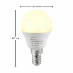 Lindby Ampoule LED E14 G45 4,5W 3.000K opale Set de 10 pièces| Ampoules Led E14|Ampoules Led