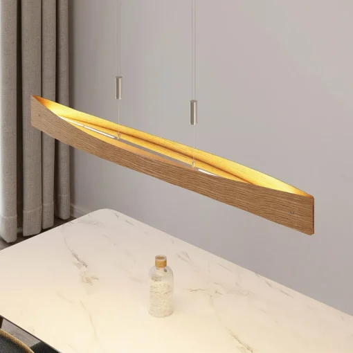 Lindby Beazina suspension LED, bois de chêne| Suspensions Led|Suspensions
