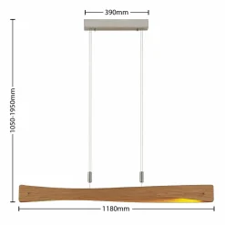 Lindby Beazina suspension LED, bois de chêne| Suspensions Led|Suspensions