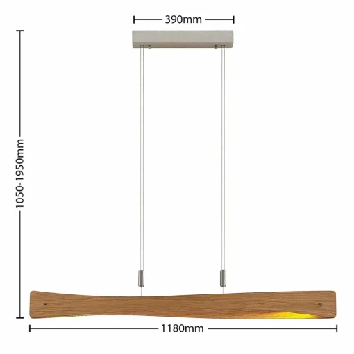 Lindby Beazina suspension LED, bois de chêne| Suspensions Led|Suspensions