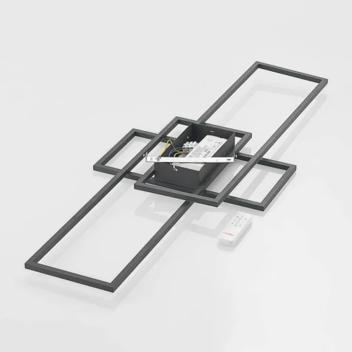 Lindby Caitlin plafonnier LED, anthracite| Plafonniers Led|Plafonniers