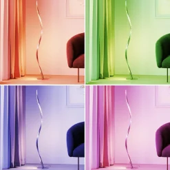 Lindby Criostal lampadaire LED changement couleur| Lampadaires Led|Lampadaires
