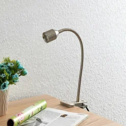 Lindby Djamila lampe à pince LED, nickel satiné| Luminaires Led D'Intérieur