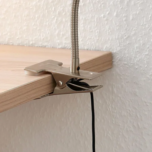 Lindby Djamila lampe à pince LED, nickel satiné| Luminaires Led D'Intérieur