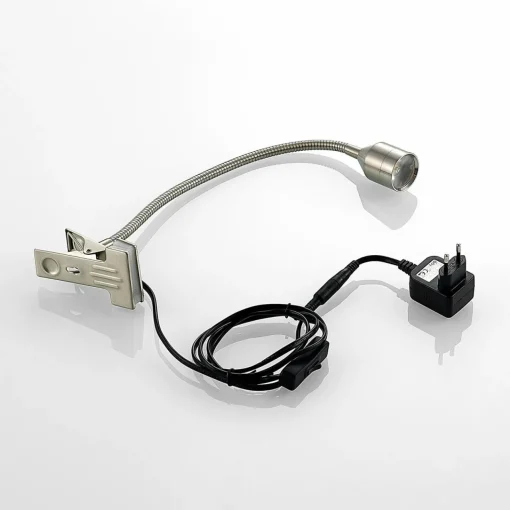Lindby Djamila lampe à pince LED, nickel satiné| Luminaires Led D'Intérieur