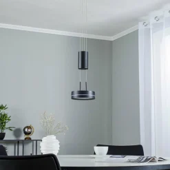 Lindby Eilika Suspension LED à 1 lampe. anthracite| Suspensions Led|Suspensions