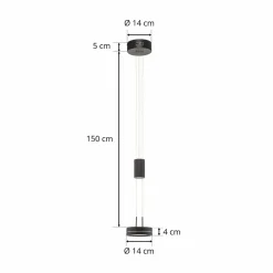 Lindby Eilika Suspension LED à 1 lampe. anthracite| Suspensions Led|Suspensions