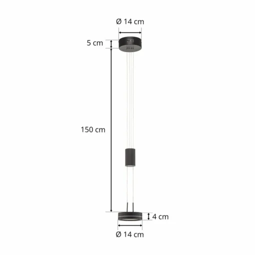 Lindby Eilika Suspension LED à 1 lampe. anthracite| Suspensions Led|Suspensions