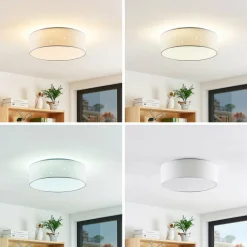 Lindby Ellamina plafonnier LED, 40 cm, blanc| Plafonniers Led|Plafonniers