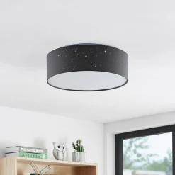 Lindby Ellamina Plafonnier LED 40 cm gris foncé| Plafonniers Led|Plafonniers