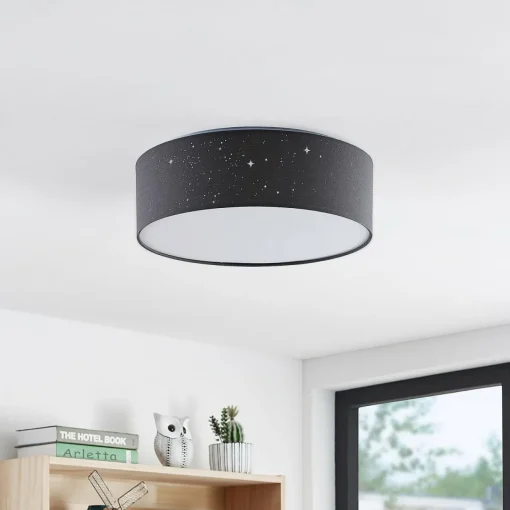 Lindby Ellamina Plafonnier LED 40 cm gris foncé| Plafonniers Led|Plafonniers