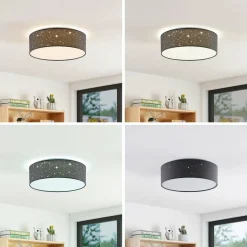 Lindby Ellamina Plafonnier LED 40 cm gris foncé| Plafonniers Led|Plafonniers