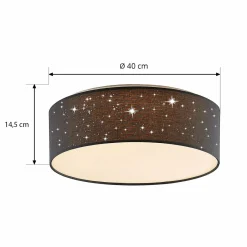 Lindby Ellamina Plafonnier LED 40 cm gris foncé| Plafonniers Led|Plafonniers