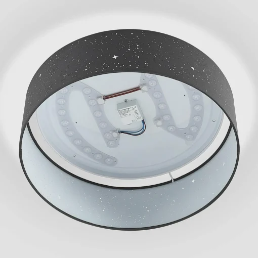 Lindby Ellamina Plafonnier LED 40 cm gris foncé| Plafonniers Led|Plafonniers