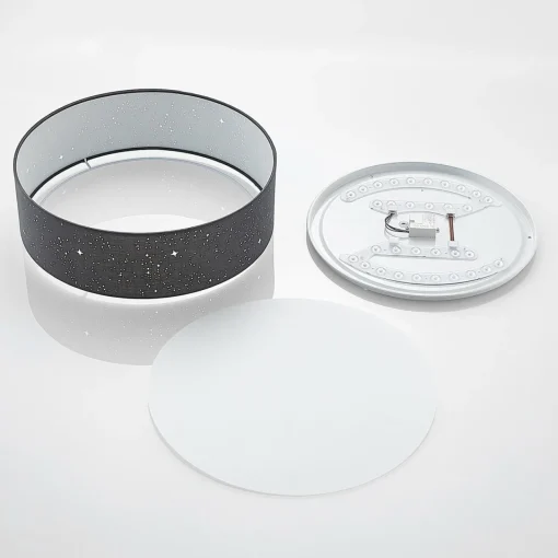 Lindby Ellamina Plafonnier LED 40 cm gris foncé| Plafonniers Led|Plafonniers