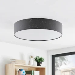 Lindby Ellamina plafonnier LED, 60 cm, gris foncé| Plafonniers Led|Plafonniers