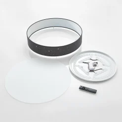 Lindby Ellamina plafonnier LED, 60 cm, gris foncé| Plafonniers Led|Plafonniers