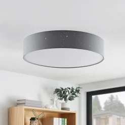 Lindby Ellamina plafonnier LED, 60 cm, gris clair| Plafonniers Led|Plafonniers