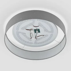 Lindby Ellamina plafonnier LED, 60 cm, gris clair| Plafonniers Led|Plafonniers