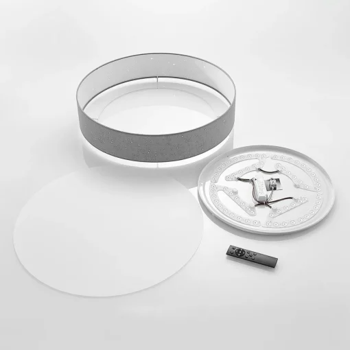 Lindby Ellamina plafonnier LED, 60 cm, gris clair| Plafonniers Led|Plafonniers